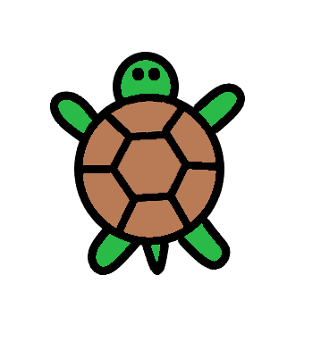 skildpadde tegning farvelagt